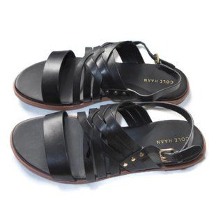 Cole Haan Black Leather Strappy Sandals. Size 7.5